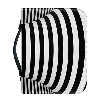 Black And White Torus Illusion Print Leather Bible Cover