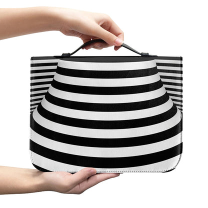 Black And White Torus Illusion Print Leather Bible Cover