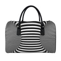 Black And White Torus Illusion Print Leather Duffel Bag