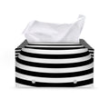 Black And White Torus Illusion Print Leather Tissue Box Cover