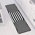 Black And White Torus Illusion Print Long Kitchen Mat
