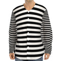 Black And White Torus Illusion Print Long Sleeve Baseball Jersey