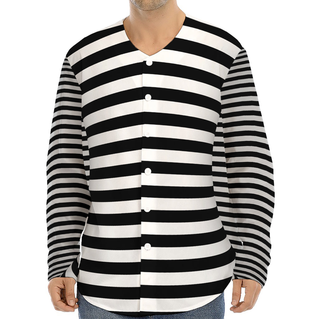 Black And White Torus Illusion Print Long Sleeve Baseball Jersey