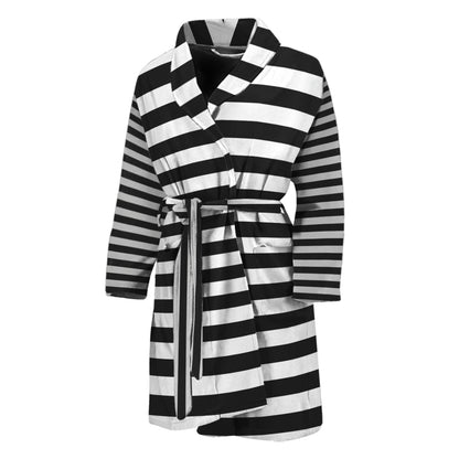 Black And White Torus Illusion Print Men's Bathrobe