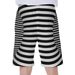 Black And White Torus Illusion Print Men's Beach Shorts