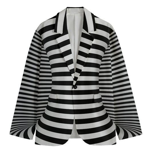 Black And White Torus Illusion Print Men's Blazer