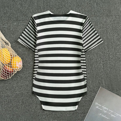 Black And White Torus Illusion Print Men's Bodysuit