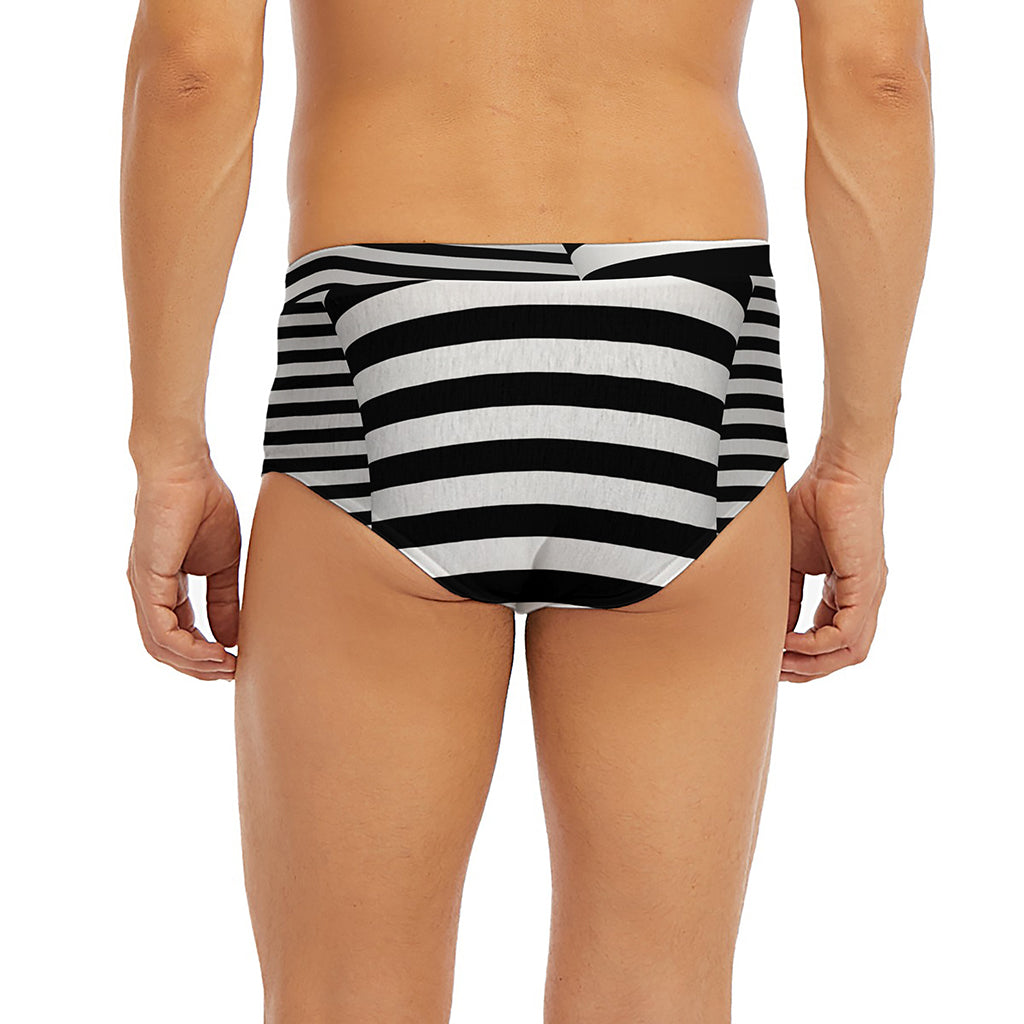 Black And White Torus Illusion Print Men's Briefs
