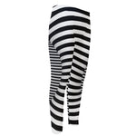 Black And White Torus Illusion Print Men's Compression Pants