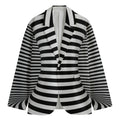 Black And White Torus Illusion Print Men's Cotton Blazer