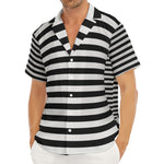 Black And White Torus Illusion Print Men's Deep V-Neck Shirt