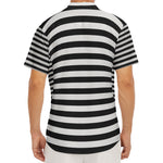 Black And White Torus Illusion Print Men's Deep V-Neck Shirt