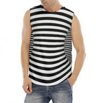 Black And White Torus Illusion Print Men's Fitness Tank Top