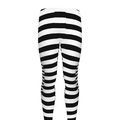 Black And White Torus Illusion Print Men's leggings