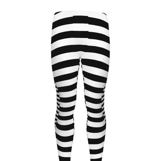 Black And White Torus Illusion Print Men's leggings