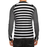 Black And White Torus Illusion Print Men's Long Sleeve Rash Guard