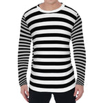 Black And White Torus Illusion Print Men's Long Sleeve T-Shirt