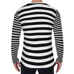 Black And White Torus Illusion Print Men's Long Sleeve T-Shirt