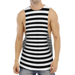 Black And White Torus Illusion Print Men's Muscle Tank Top