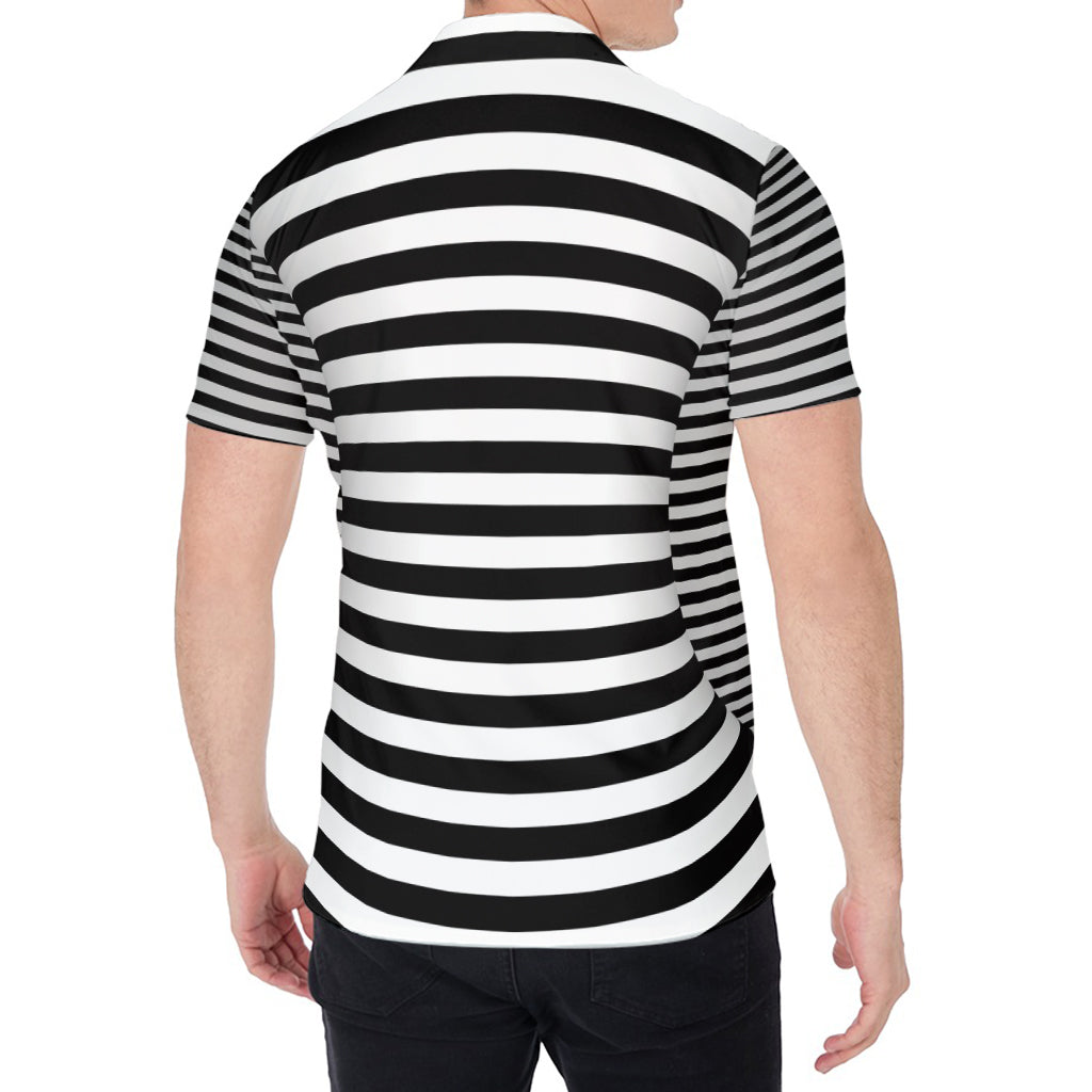 Black And White Torus Illusion Print Men's Shirt