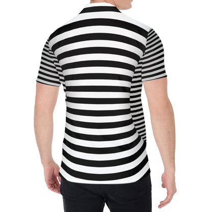 Black And White Torus Illusion Print Men's Shirt