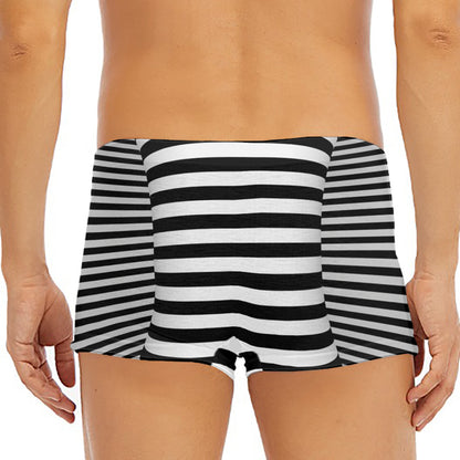 Black And White Torus Illusion Print Men's Short Boxer Briefs
