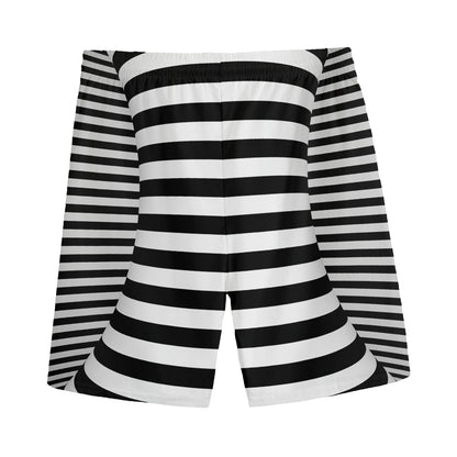 Black And White Torus Illusion Print Men's Sports Shorts