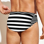 Black And White Torus Illusion Print Men's Swim Briefs