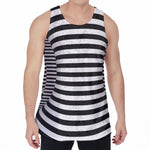 Black And White Torus Illusion Print Men's Velvet Tank Top