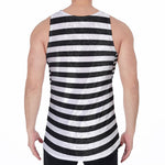 Black And White Torus Illusion Print Men's Velvet Tank Top