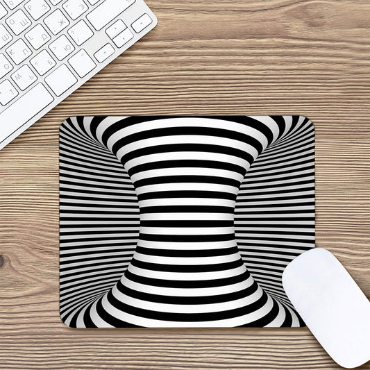Black And White Torus Illusion Print Mouse Pad