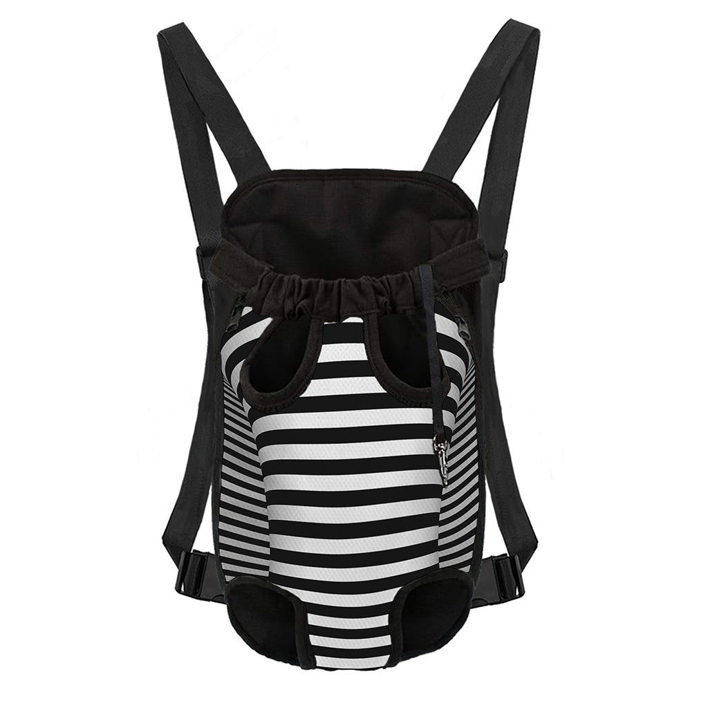 Black And White Torus Illusion Print Pet Carrier Backpack