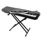 Black And White Torus Illusion Print Piano Keyboard Cover