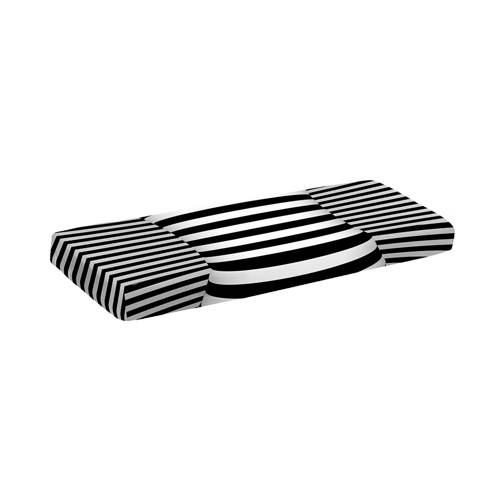 Black And White Torus Illusion Print Piano Keyboard Cover