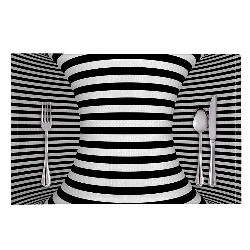 Black And White Torus Illusion Print Placemat