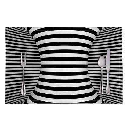 Black And White Torus Illusion Print Placemat