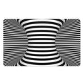 Black And White Torus Illusion Print Polyester Doormat