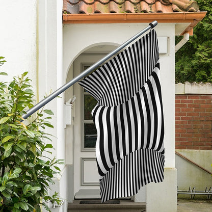 Black And White Torus Illusion Print Polyester Flag