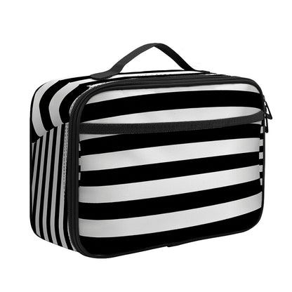 Black And White Torus Illusion Print Portable Lunch Bag