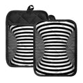 Black And White Torus Illusion Print Pot Holders With Pocket