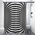 Black And White Torus Illusion Print Premium Shower Curtain