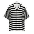 Black And White Torus Illusion Print Rayon Hawaiian Shirt