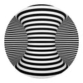 Black And White Torus Illusion Print Round Blanket