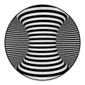 Black And White Torus Illusion Print Round Floor Mat