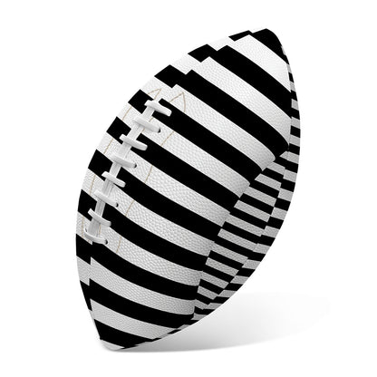 Black And White Torus Illusion Print Rugby Ball