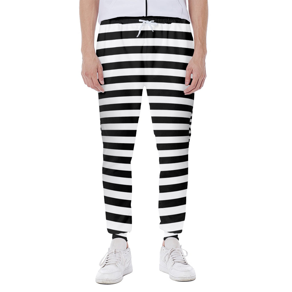 Black And White Torus Illusion Print Scuba Joggers