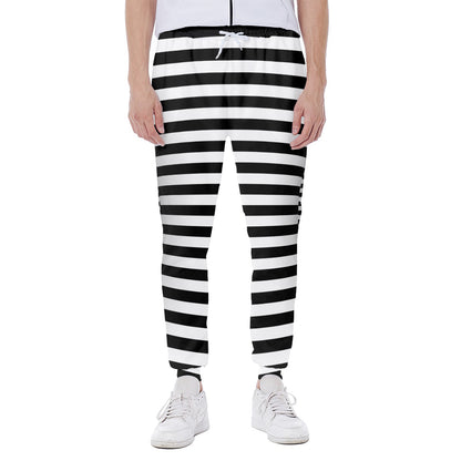 Black And White Torus Illusion Print Scuba Joggers