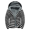 Black And White Torus Illusion Print Sherpa Lined Zip Up Hoodie