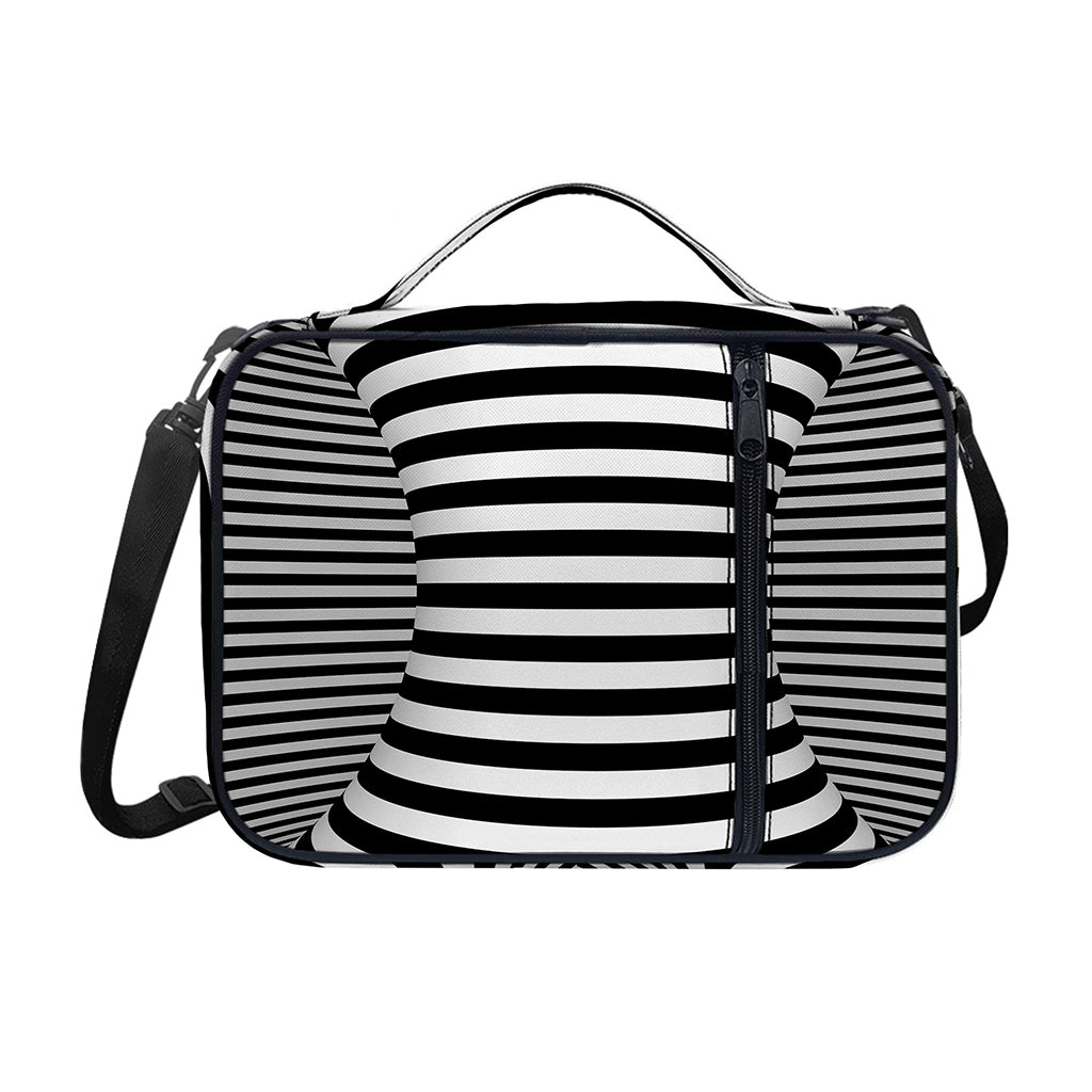 Black And White Torus Illusion Print Shoulder Strap Bible Bag
