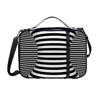 Black And White Torus Illusion Print Shoulder Strap Bible Bag